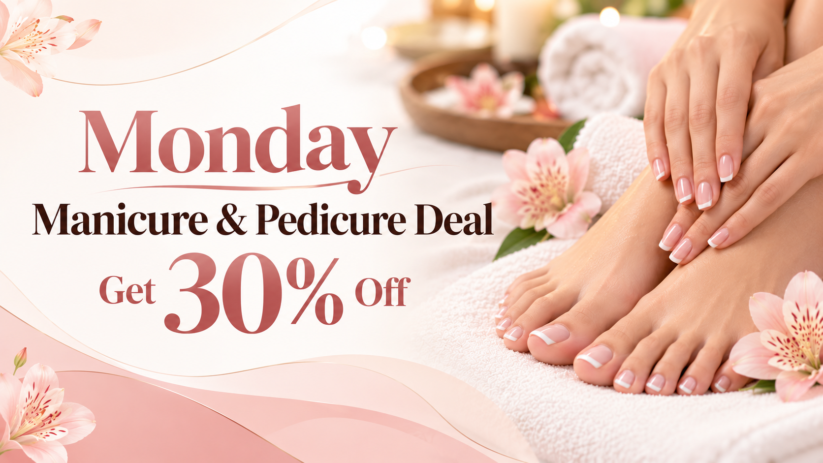 Monday Manicure & Pedicure Deal – Get 30% Off