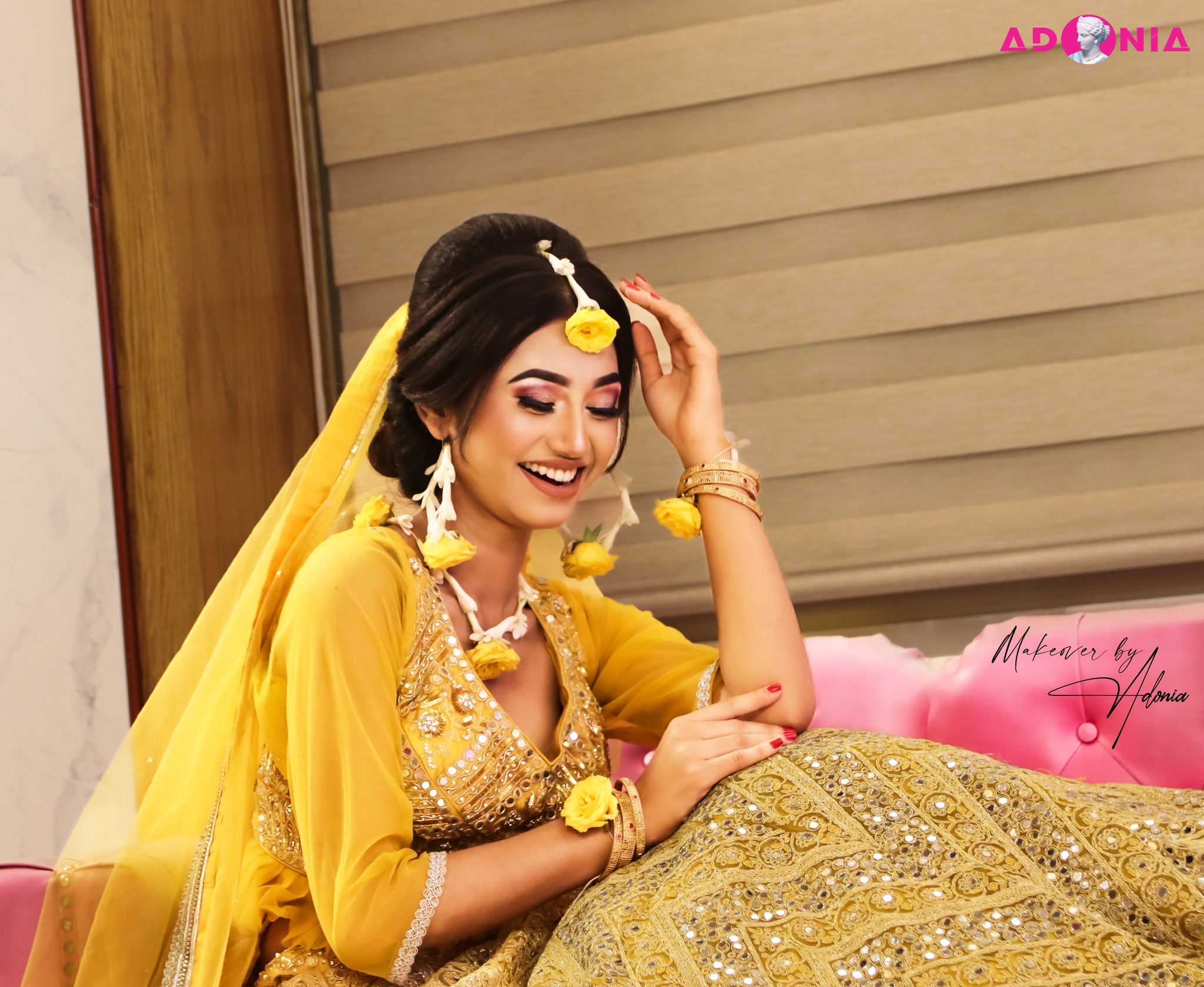 Get a stunning Yellow Night Makeover at Adonia Women’s Parlour in Dhaka. Our expert beauty artists create glamorous party makeup looks with flawless skin finish, elegant styling, and long-lasting beauty for weddings, parties, and special occasions.