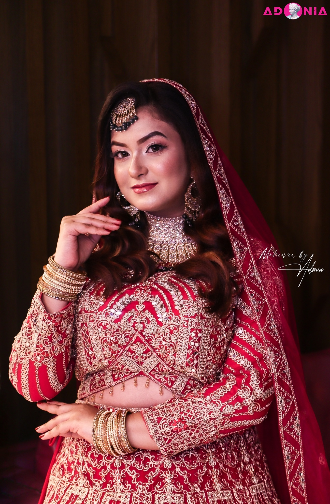 Book your Reception Bridal Makeover at Adonia Women’s Parlour  in Dhaka for a glamorous and elegant bridal look. Our professional makeup artists provide flawless reception makeup, premium hairstyling, and long-lasting beauty services to make your special 