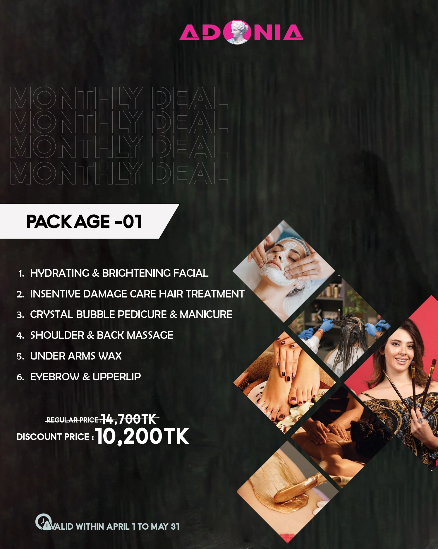 Monthly Package 01: Ultimate Beauty & Relaxation Experience