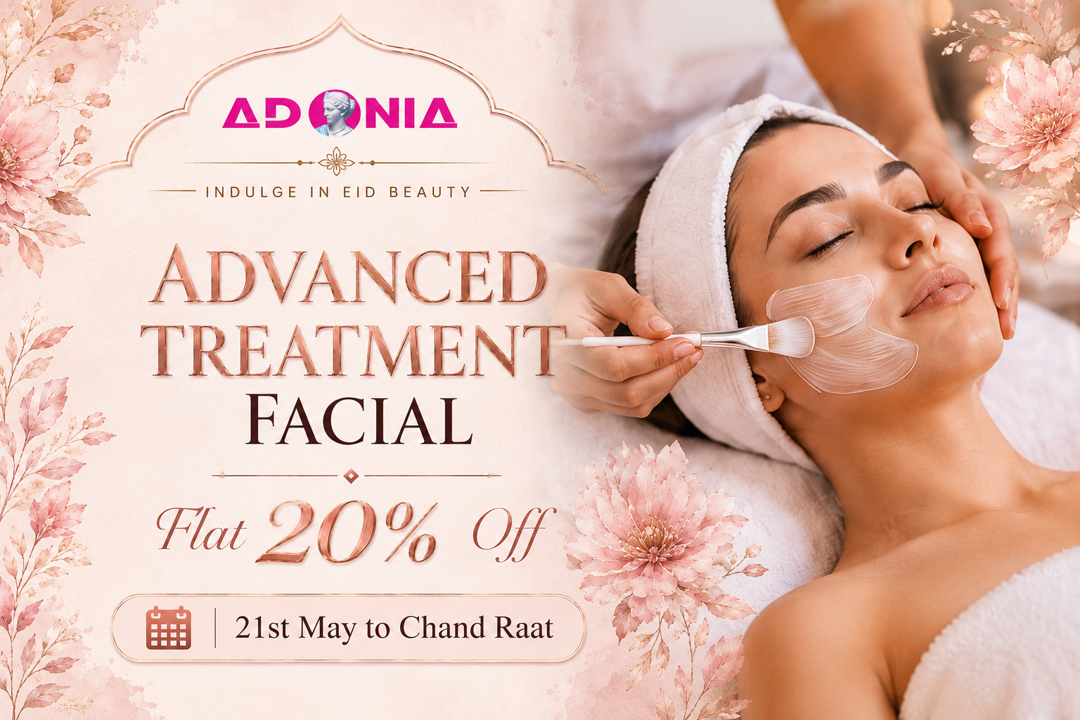 Flat 20% off on Advanced treatment facial