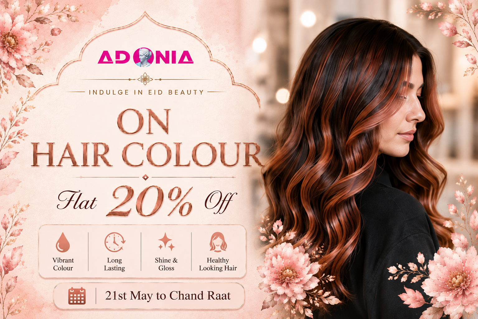 Flat 20% off on Hair color